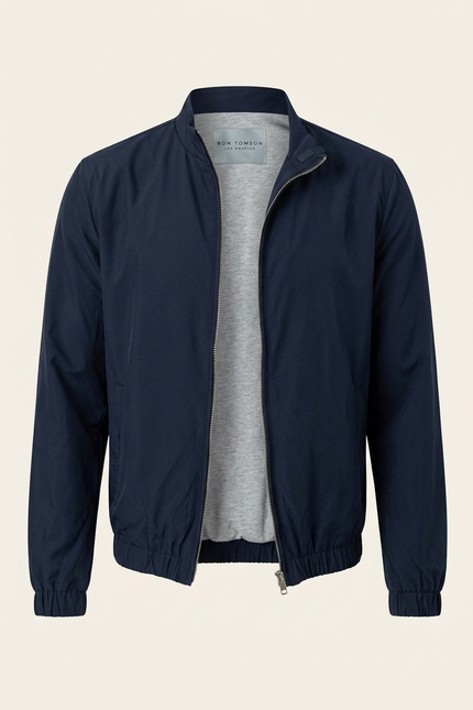 Navy Harrington Bomber Jacket - Front