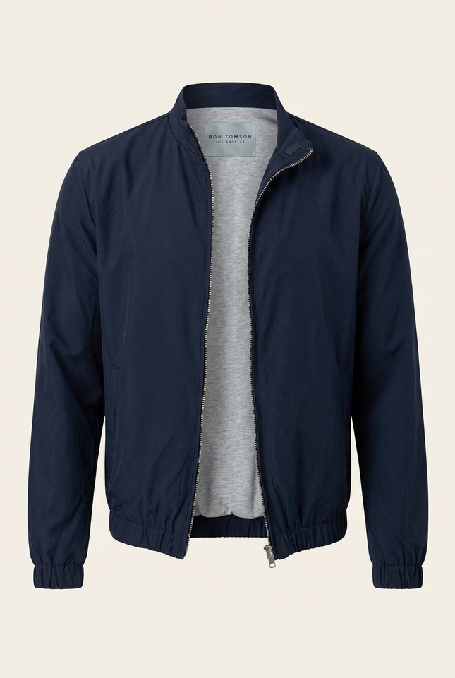 Navy Harrington Bomber Jacket - Front