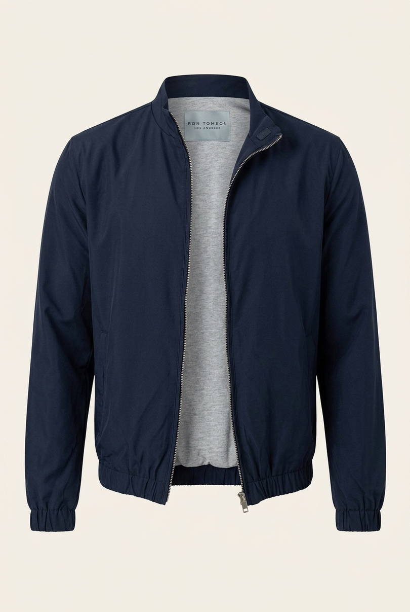 Navy Harrington Bomber Jacket - Front