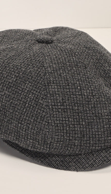 Newsboy Cap Grey Small Plaid - Ron Tomson