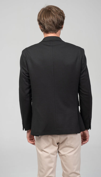 Notch Lapel Blazer - Black - Ron Tomson