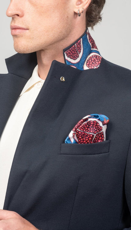 Notch Lapel Blazer - Navy - Ron Tomson