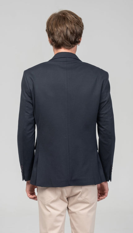 Notch Lapel Blazer - Navy - Ron Tomson