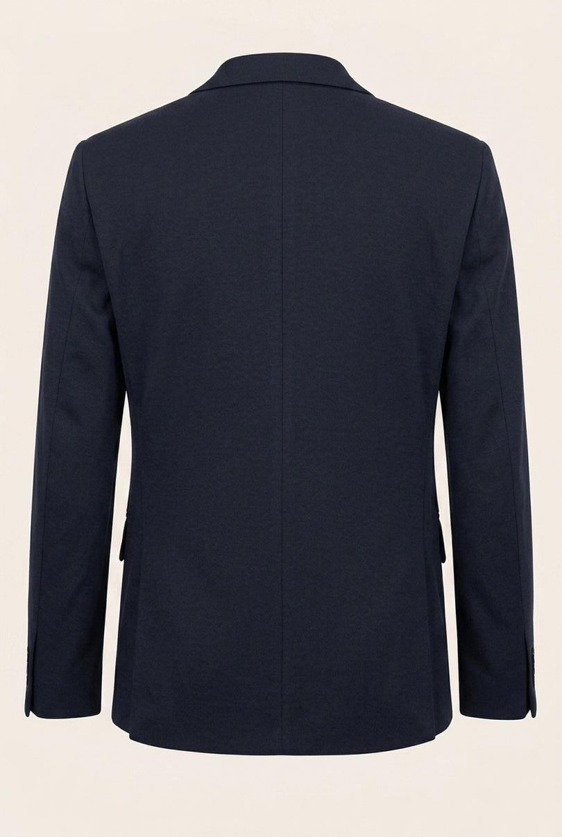 Notch Lapel Blazer - Navy - Back