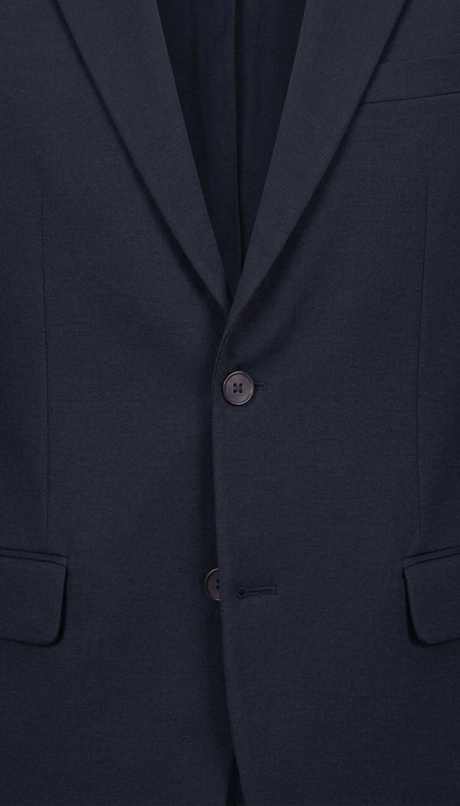 Notch Lapel Blazer - Navy - Detail
