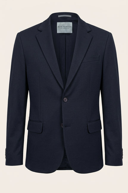 Notch Lapel Blazer - Navy - Front
