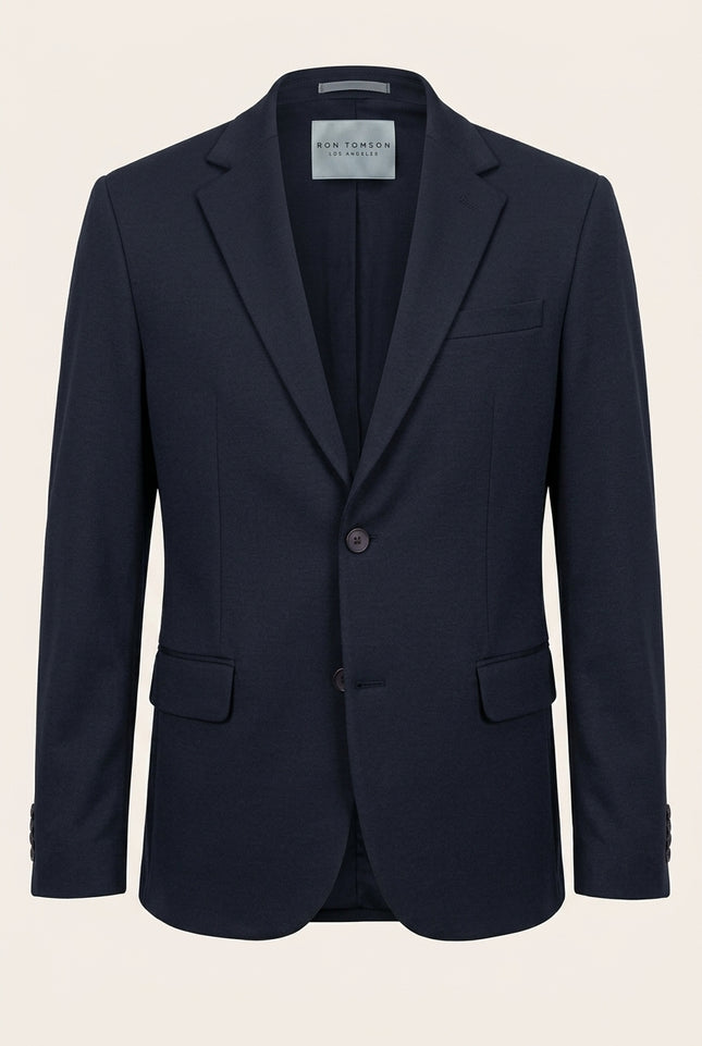 Notch Lapel Blazer - Navy - Front