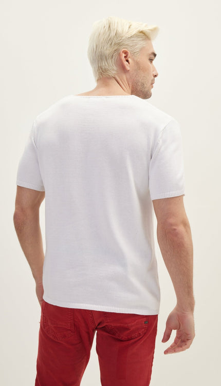 Off White Knitted T - Shirt - Ron Tomson