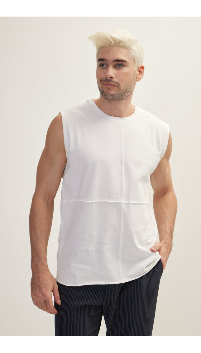 Off White Knitted T-Shirt - Ron Tomson