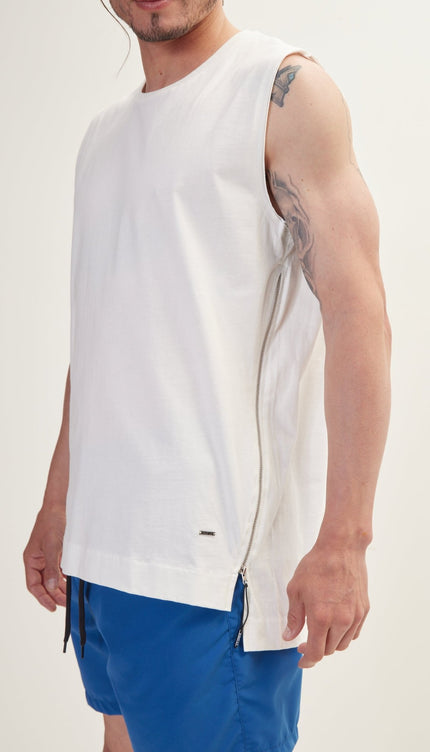 Off White Zero Sleeve T-Shirt - Ron Tomson