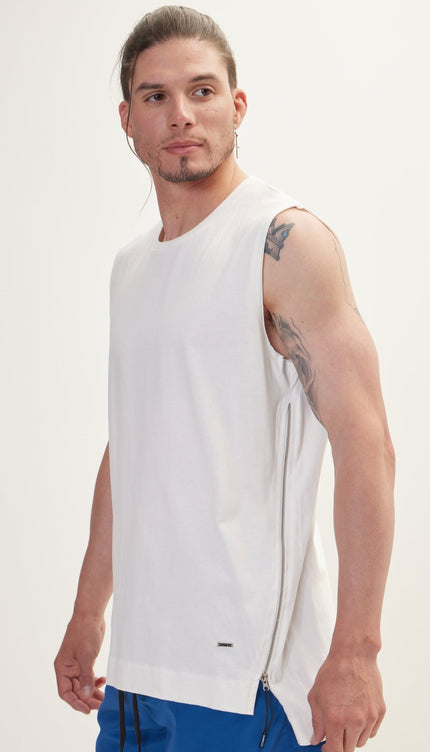 Off White Zero Sleeve T-Shirt - Ron Tomson