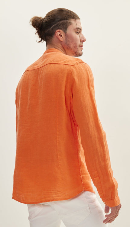 Orange Linen Shirt - Ron Tomson