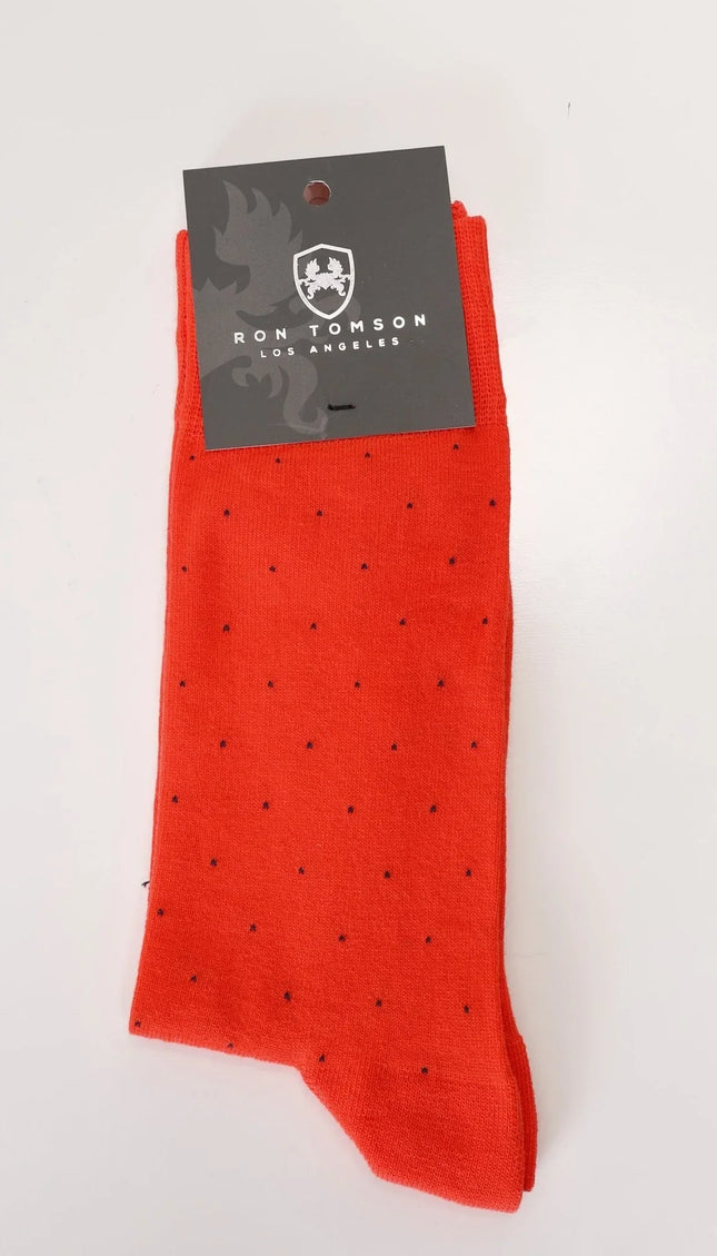 Orange Polka Dot Sock - Ron Tomson
