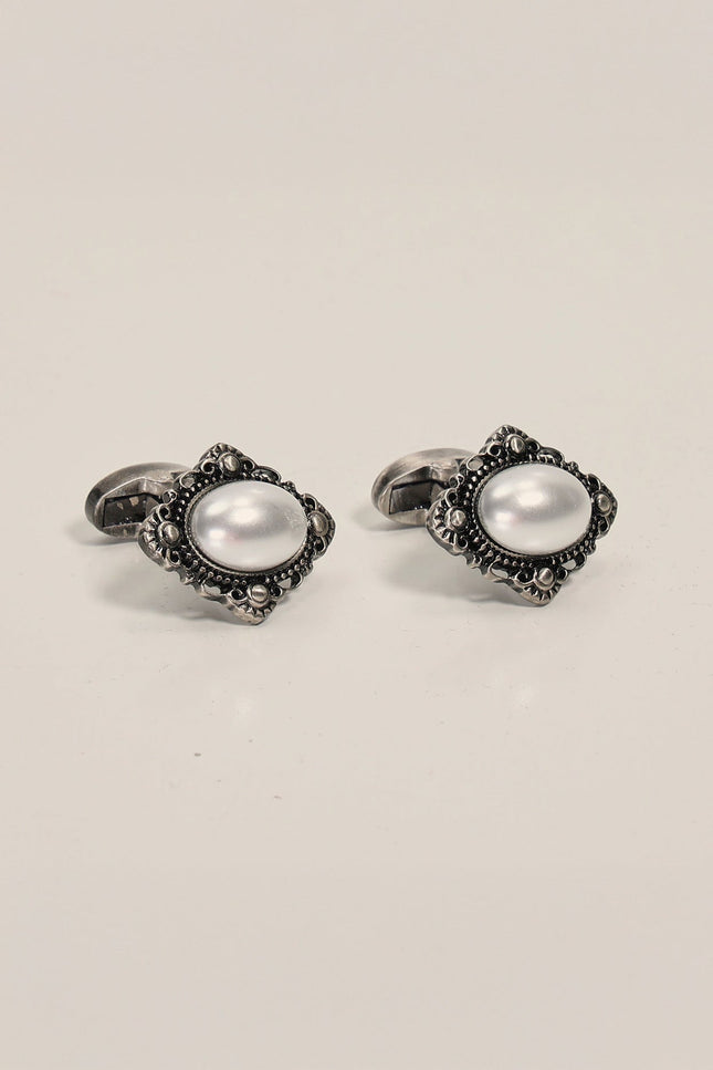 Oval Mother Of Pearl Stainless Steel Cufflinks - Ron Tomson