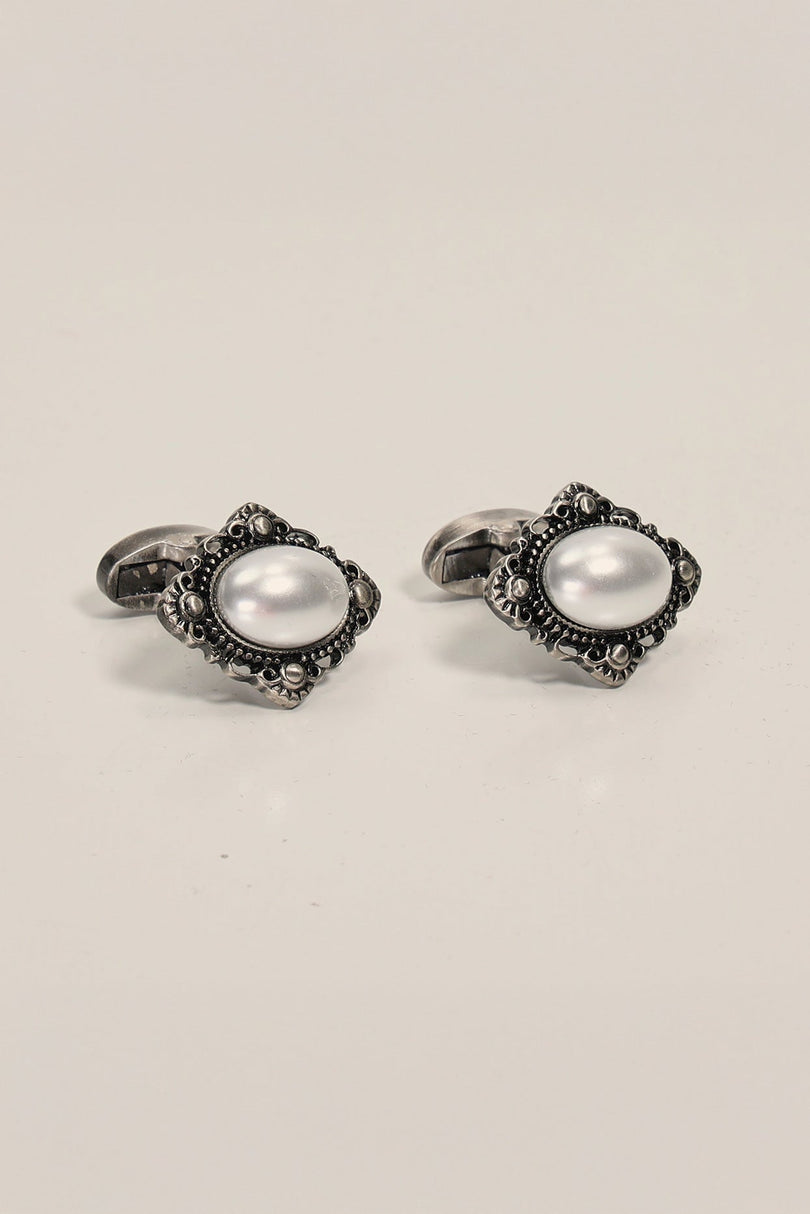 Oval Mother Of Pearl Stainless Steel Cufflinks - Ron Tomson