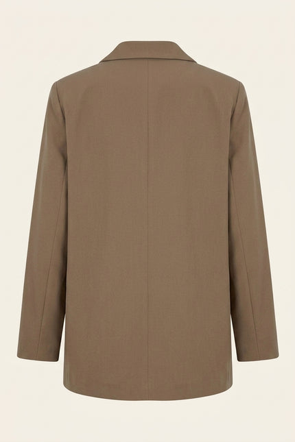 Oversized Single Button Suit - Brown - Back