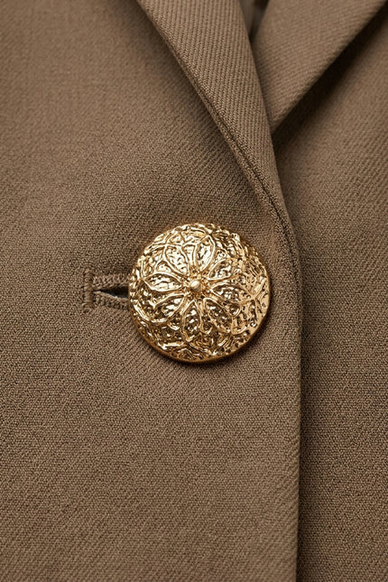 Oversized Single Button Suit - Brown - Detail