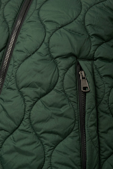 Padded Hooded Jacket - Green - Detail