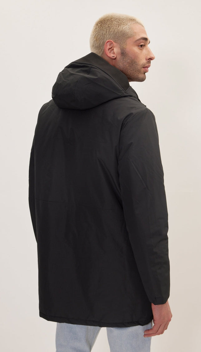 Padded Zip Closure Coat Jacket - Black - Ron Tomson
