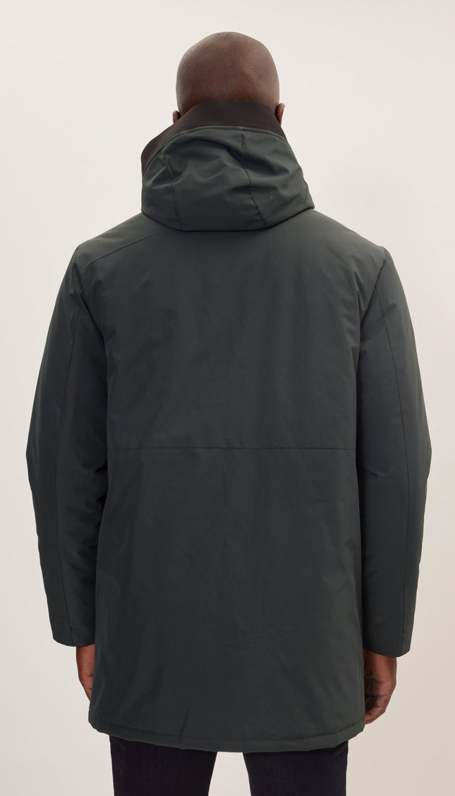 Padded Zip Closure Coat Jacket - Dark Green - Ron Tomson