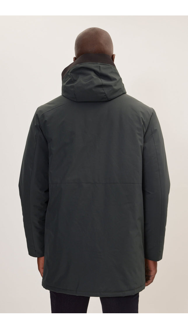 Padded Zip Closure Coat Jacket - Dark Green - Ron Tomson
