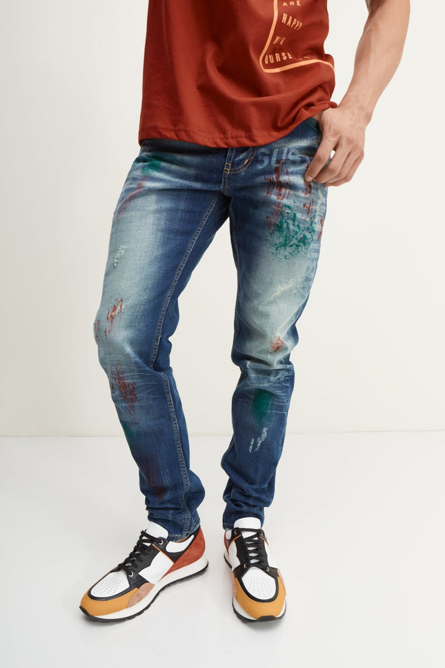 Painted Slim-Straight Denim - Ron Tomson