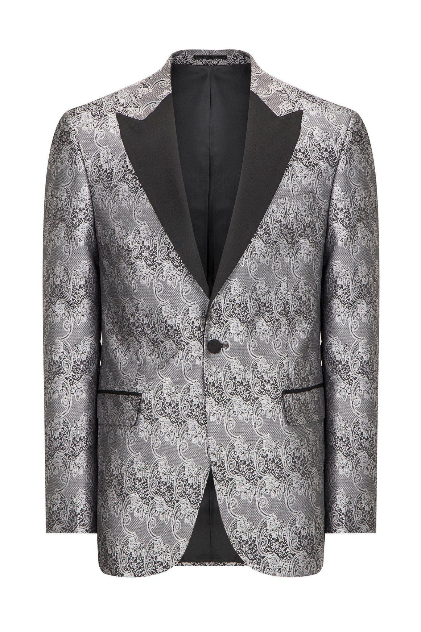 Hilton White And Royal Blue Paisley Peak Lapel Tuxedo Jacket With Matc Shawl Vest And Wool Pants Includes Bow Tie Hilton White And Royal Blue Paisley Peak Lapel Tuxedo Jacket With Matc Shawl Vest And Wool Pants Includes Bow Tie