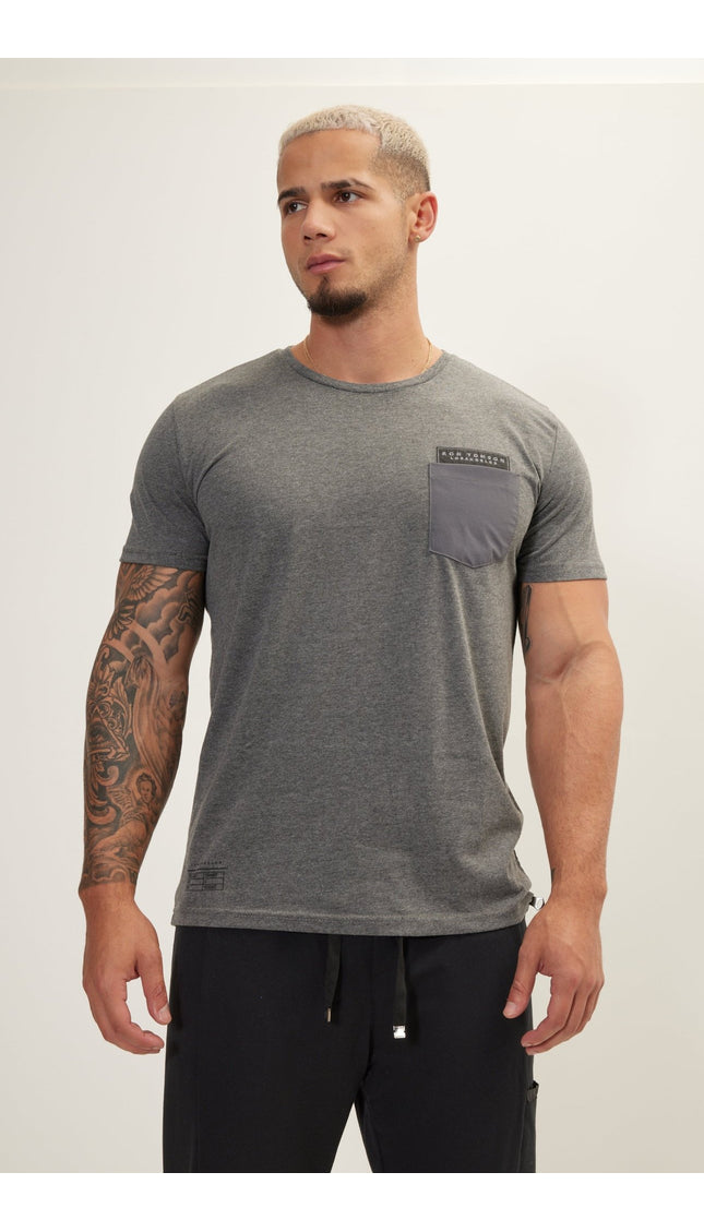 Patch Pocket Fitted T-Shirt - Anthracite - Ron Tomson
