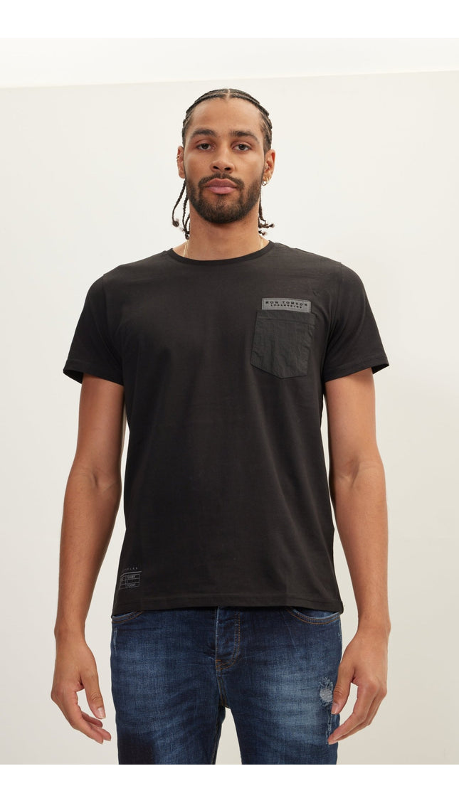 Patch Pocket Fitted T-Shirt - Black - Ron Tomson