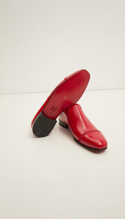 Patent Leather Loafer - Red - Ron Tomson