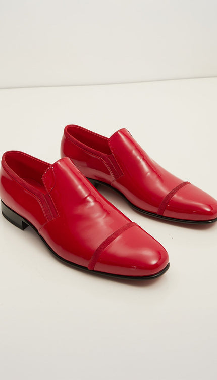 Patent Leather Loafer - Red - Ron Tomson