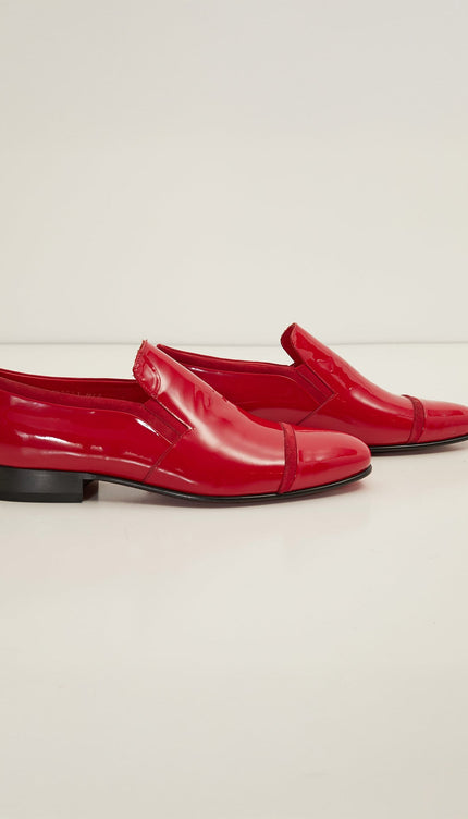 Patent Leather Loafer - Red - Ron Tomson