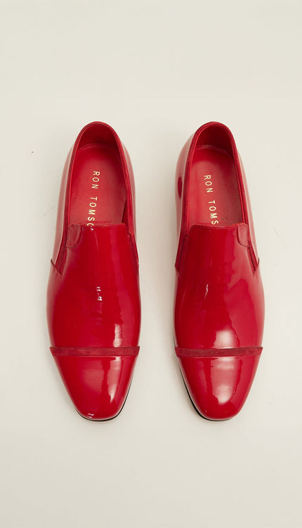 Patent Leather Loafer - Red - Ron Tomson