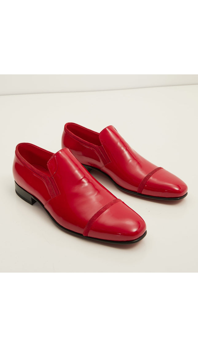 Patent Leather Loafer - Red - Ron Tomson