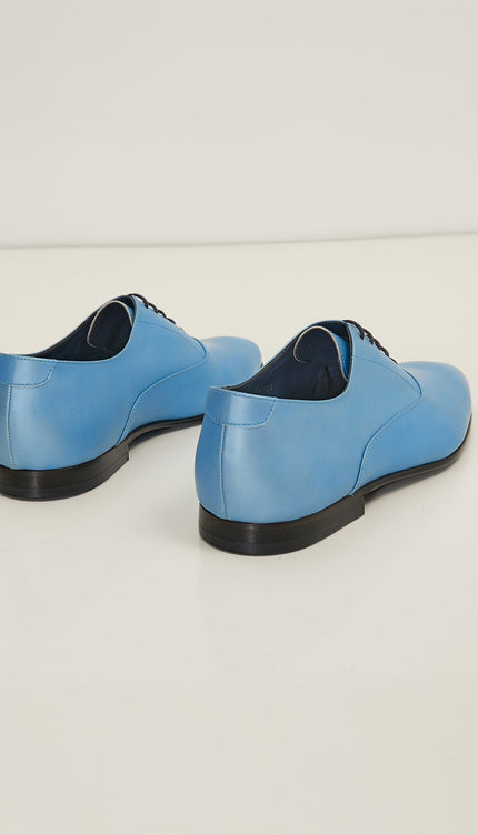 Patent Leather Oxfords - Metallic Sky Blue - Ron Tomson