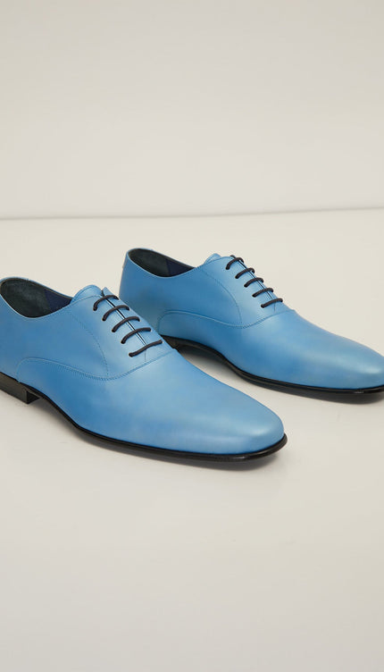 Patent Leather Oxfords - Metallic Sky Blue - Ron Tomson