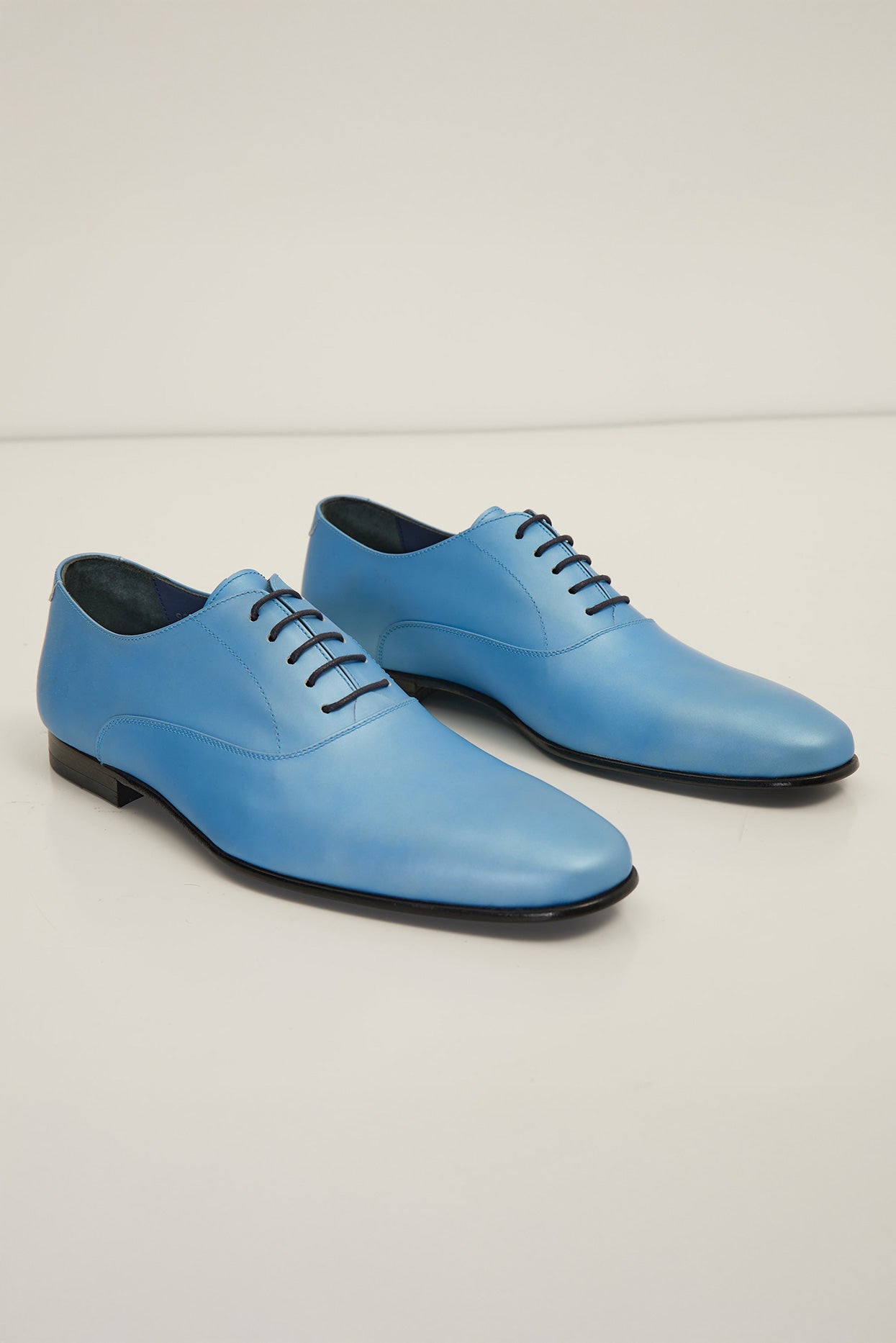 Patent Leather Oxfords - Metallic Sky Blue - Ron Tomson Patent Leather Oxfords - Metallic Sky Blue - Ron Tomson