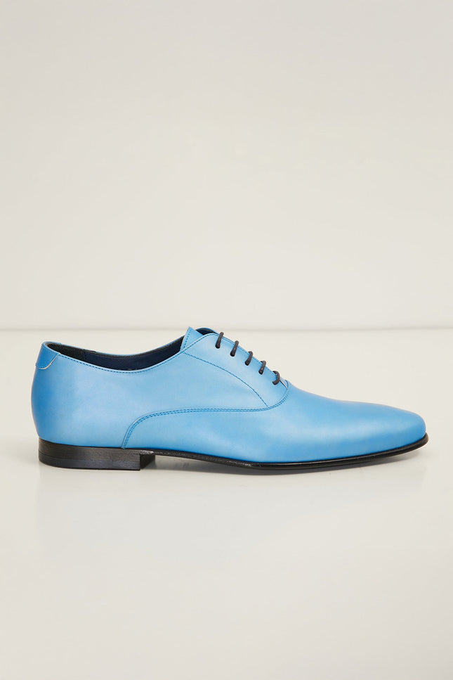 Patent Leather Oxfords - Metallic Sky Blue - Ron Tomson