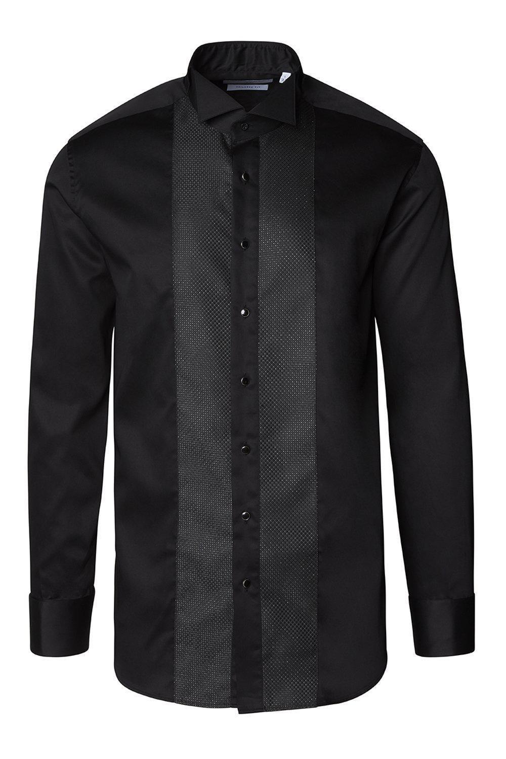 the black tux cotton dress shirt The Black Tux Essential Dress Shirt In Black | Size: Medium