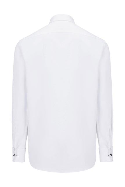 Pique Bib Tuxedo Shirt - White White - Ron Tomson