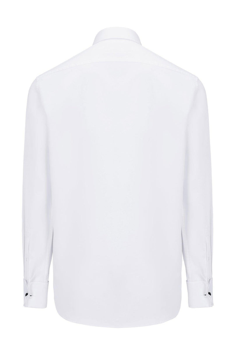 Pique Bib Tuxedo Shirt - White White - Ron Tomson