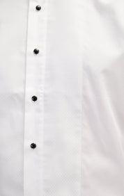 Pique Bib Tuxedo Shirt - White White - Ron Tomson