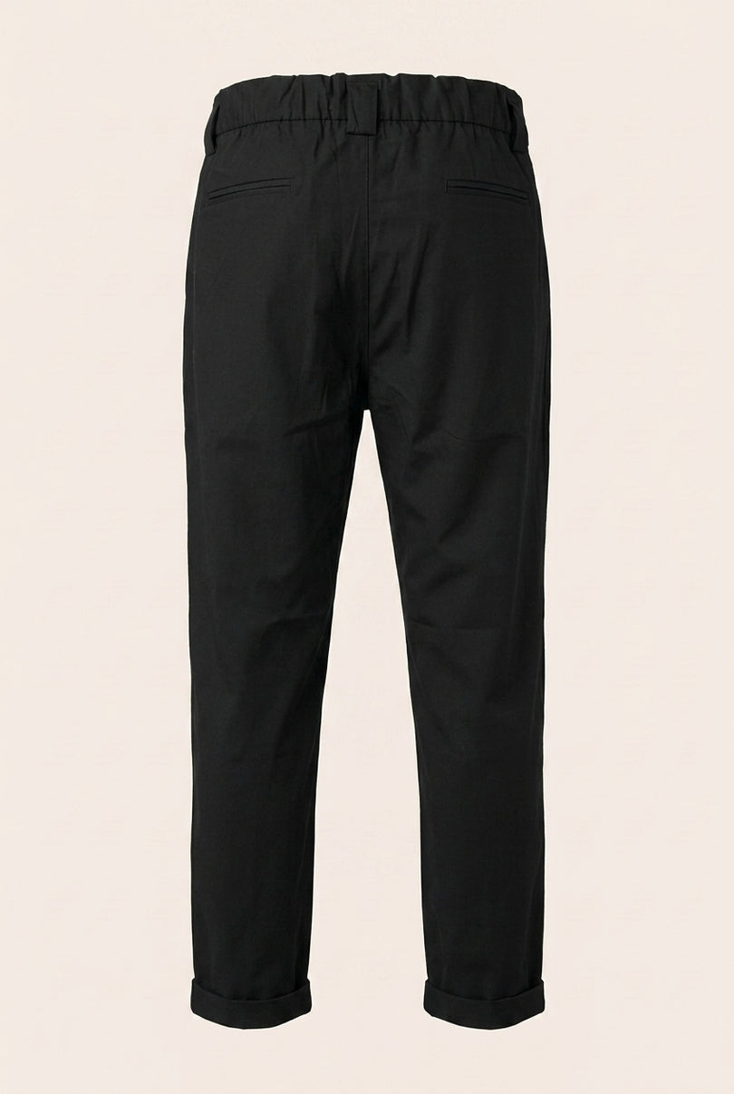 Pleated Trousers - Black - Back