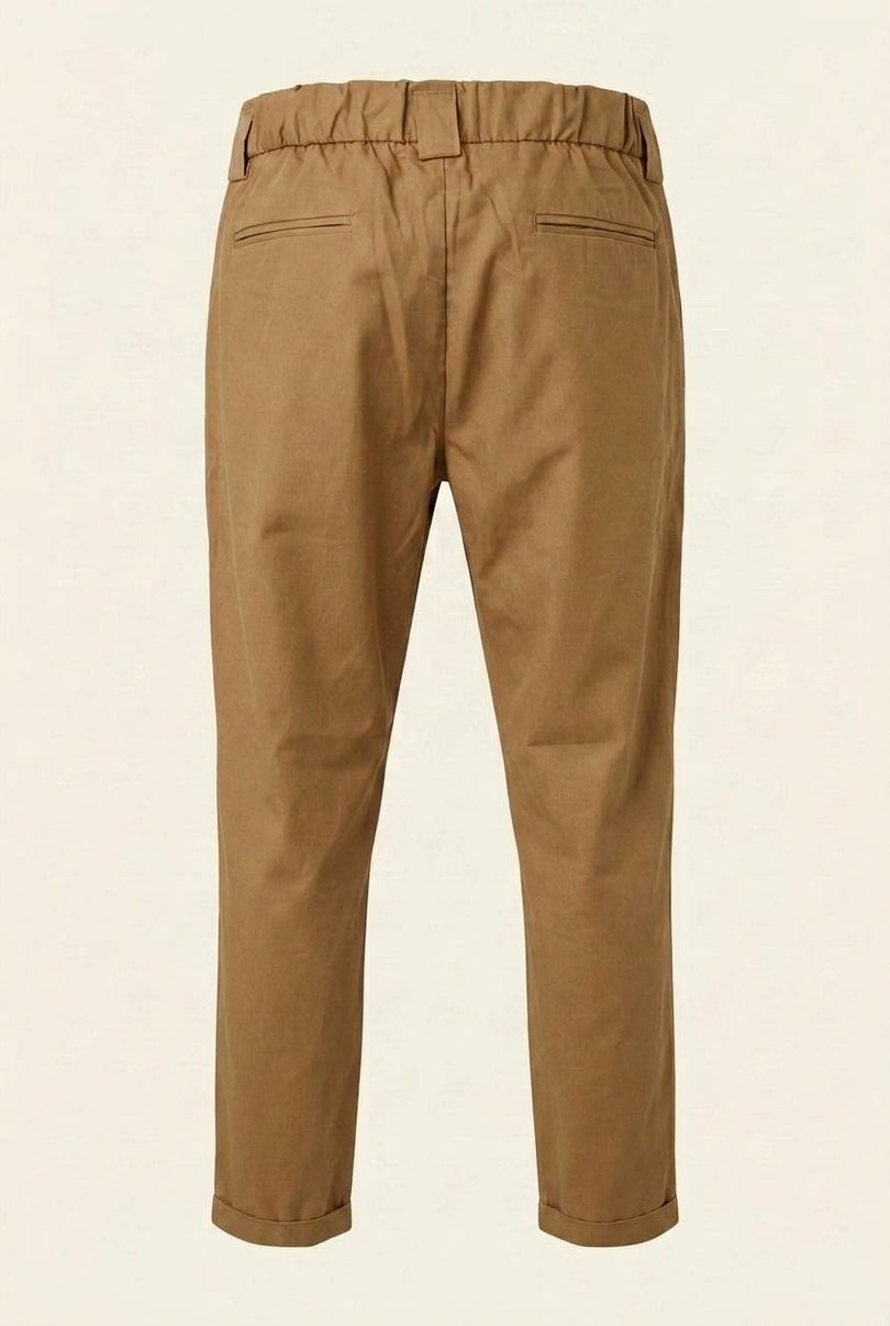 Pleated Trousers - Camel - Back