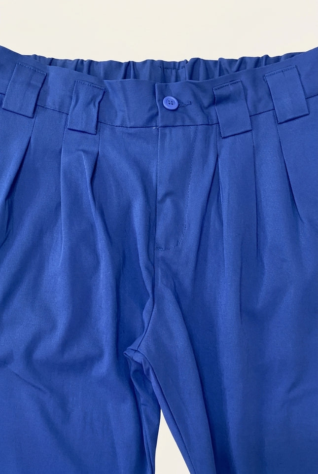 Pleated Trousers - Cobalt - Detail