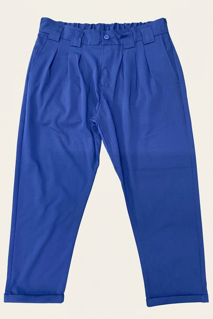 Pleated Trousers - Cobalt - Front