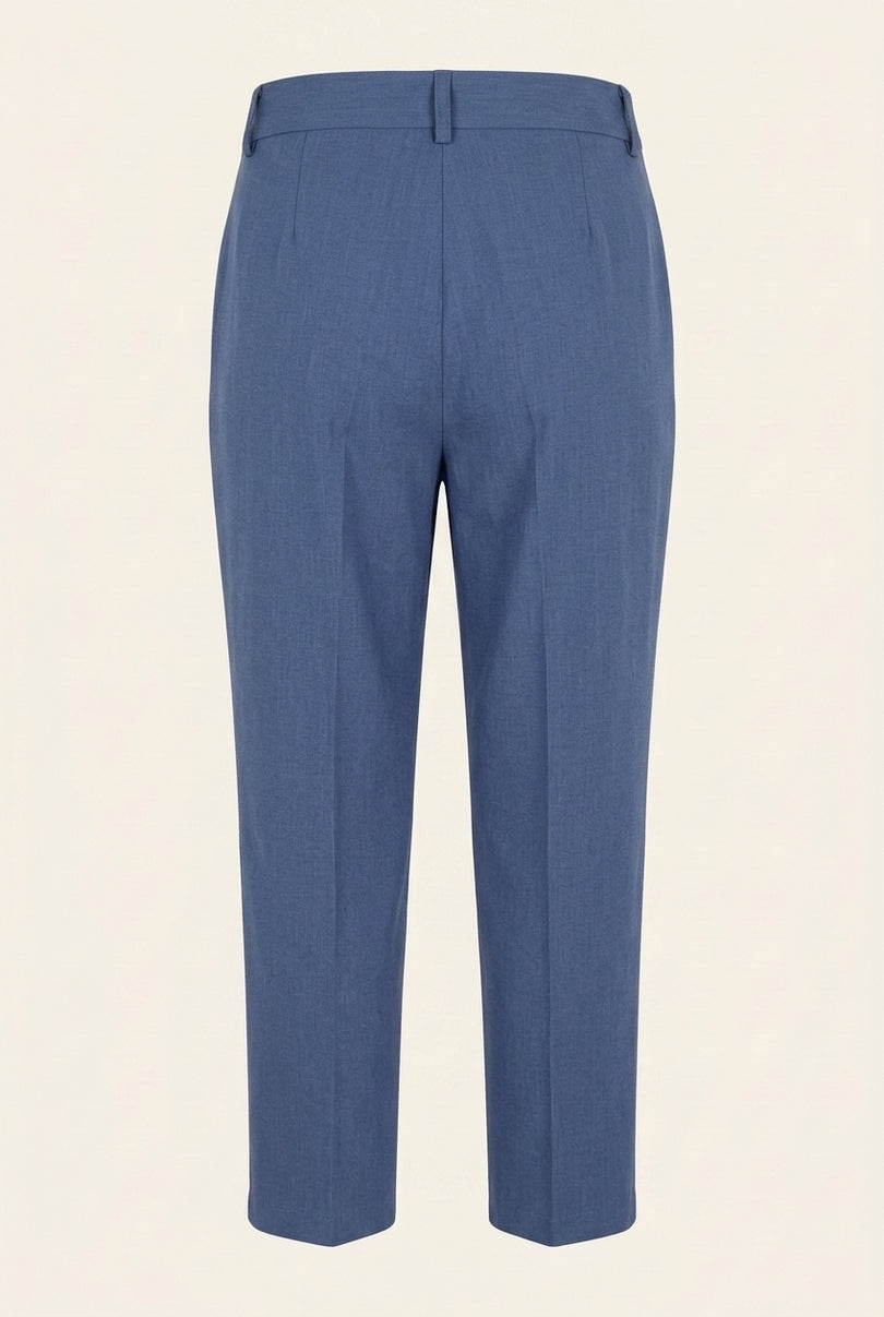 Pleated Trousers - Dark Blue - Back