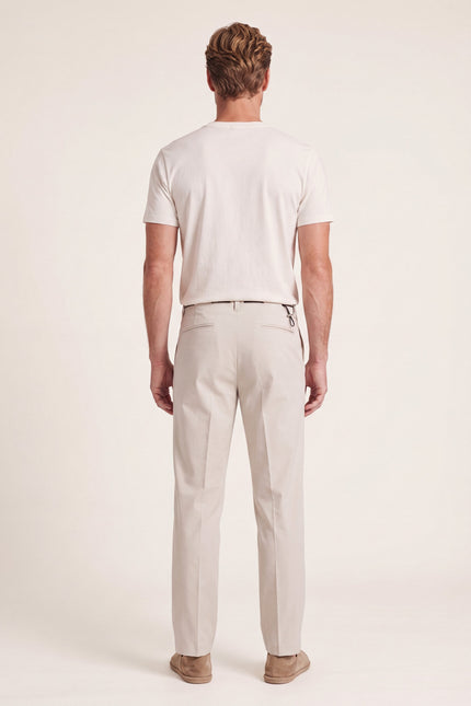 Pleated Wide Leg Trousers - Stone