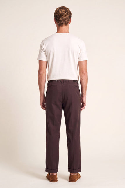 Pleated Wide Leg Trousers - Dark Brown