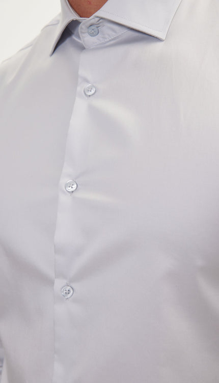 Pure Cotton Dress Shirt - Grey - Ron Tomson